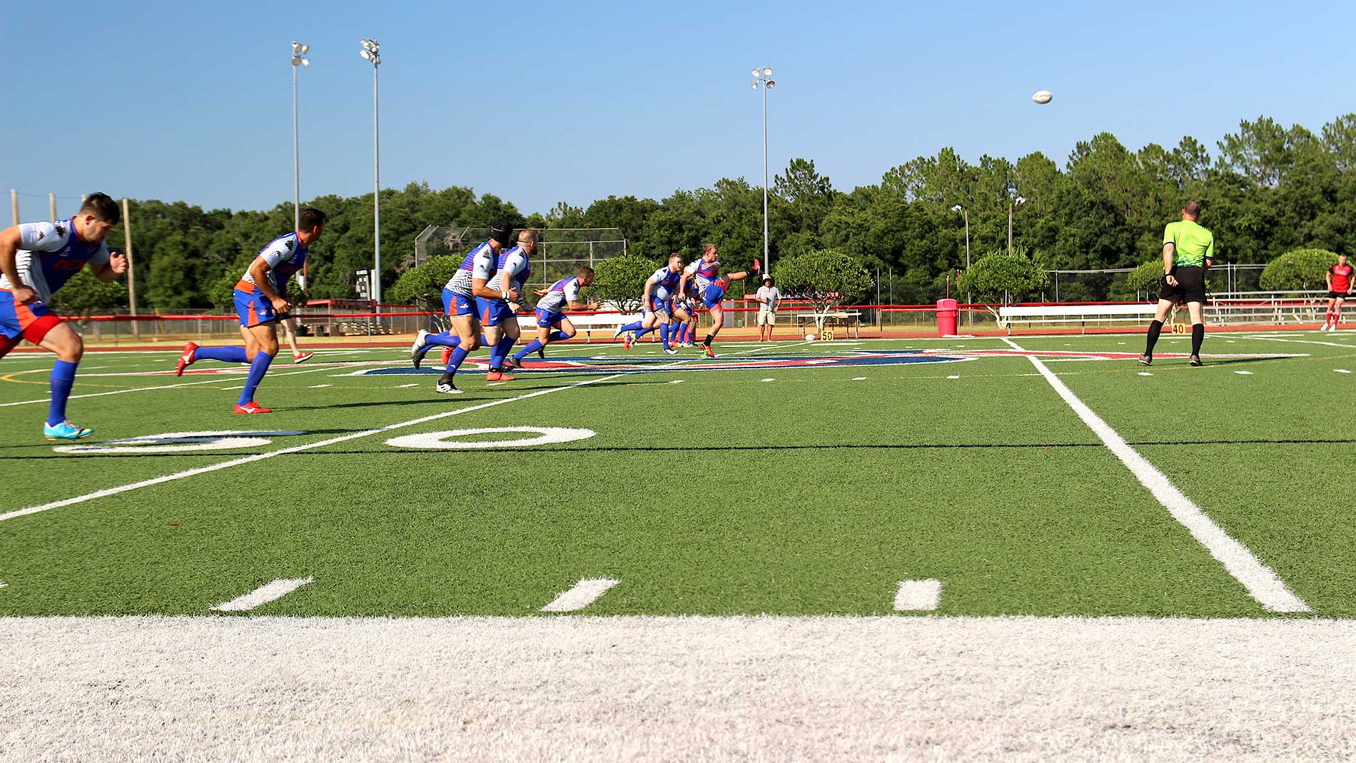 players running on field